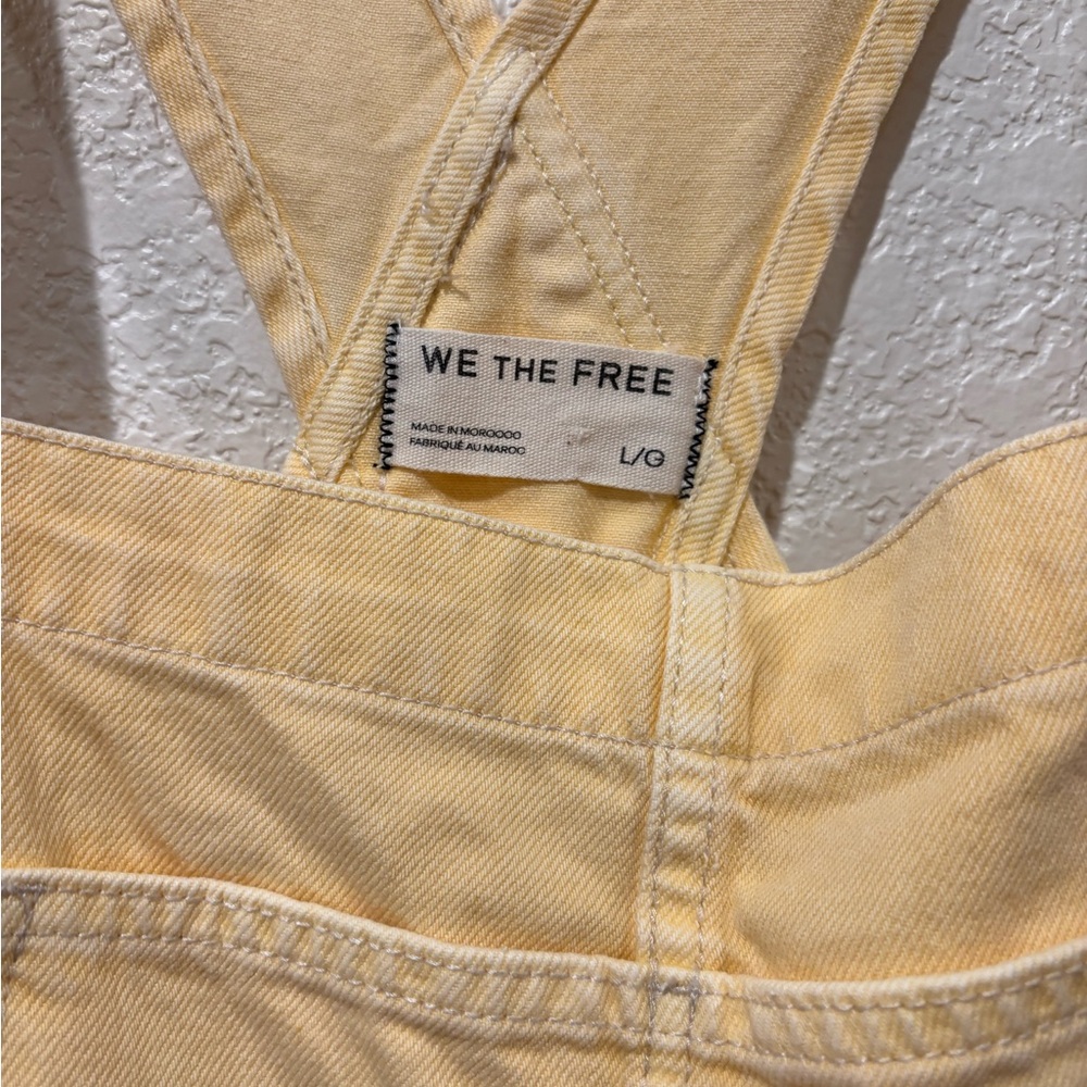 We The Free Ziggy Shortalls in Butter Yellow Size L - Picture 3 of 3
